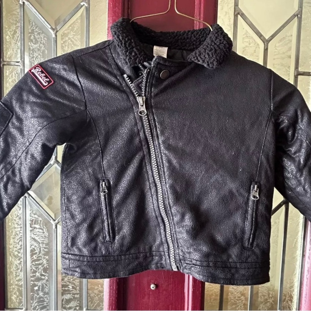 Faux Suede Leather Jacket Rebel for Baby Boy Size 24 Months